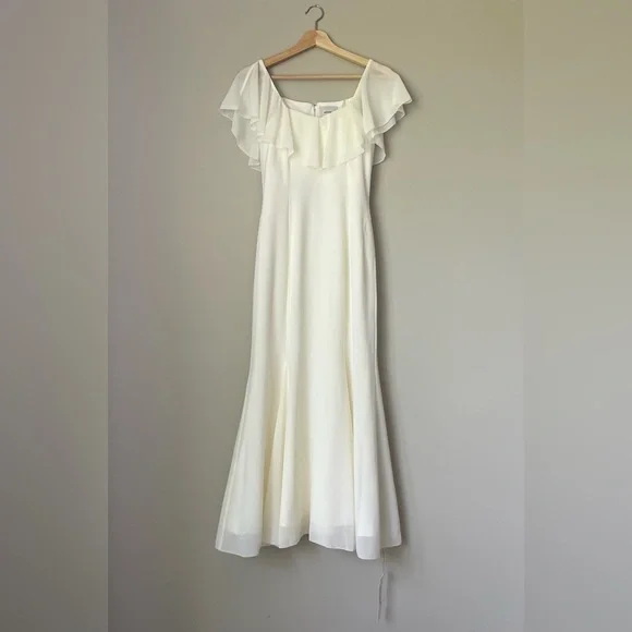 NWT Reformation Charee Dress Eggshell Ivory Off Shoulder Bridal | US 2 UK 6 - Picture 6 of 14